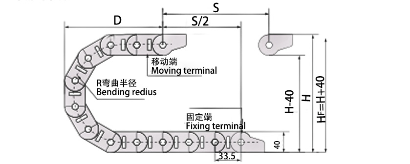 25高負載型拖鏈參數圖