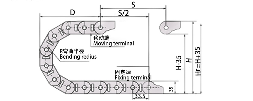 20高負載型拖鏈參數圖