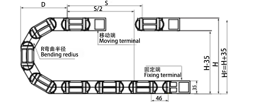 20系列強力型拖鏈參數圖